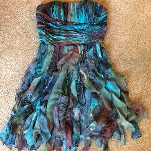 Cache blue/purple watercolor mermaid dress